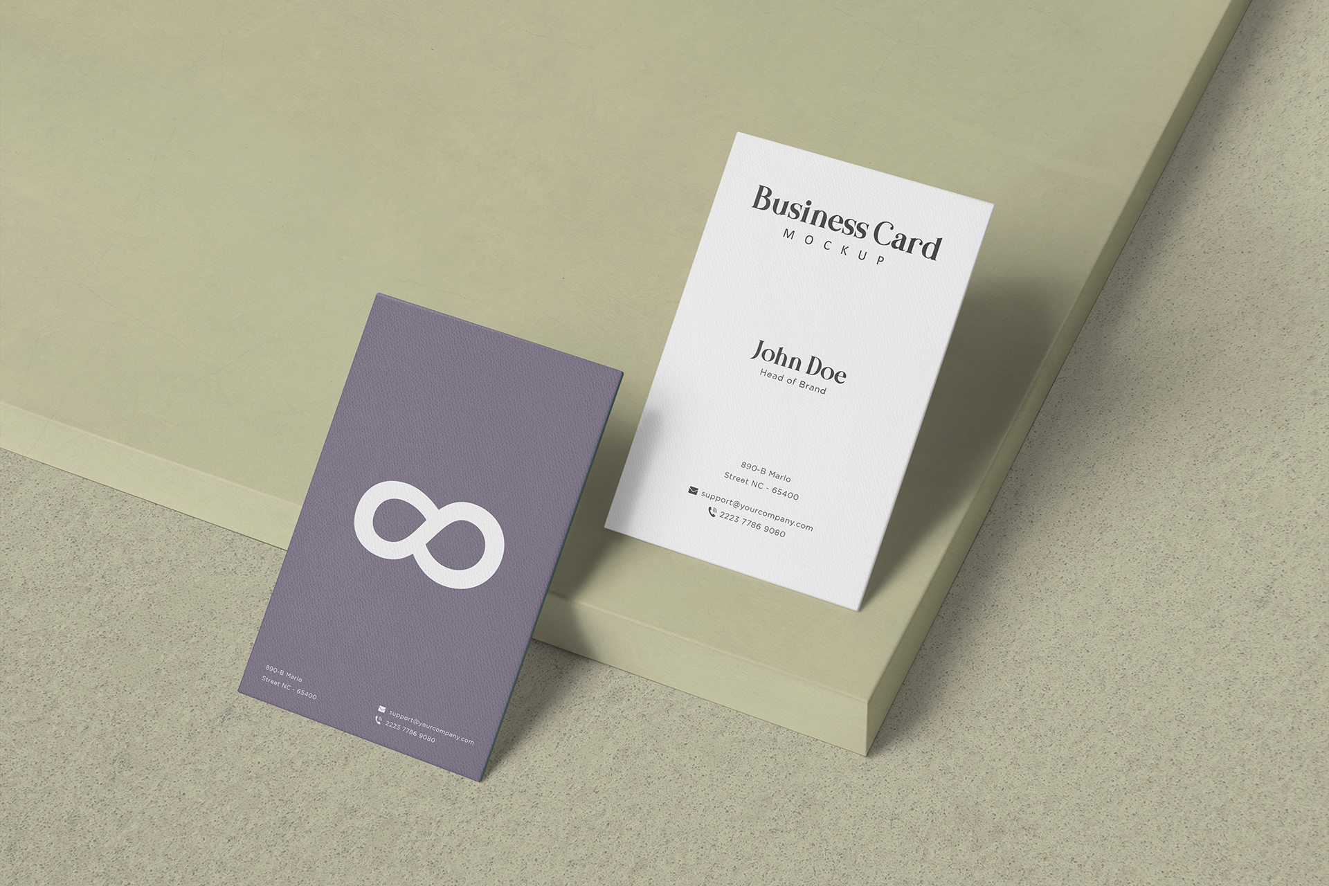 Modern Vertical Business Card Mockup Set