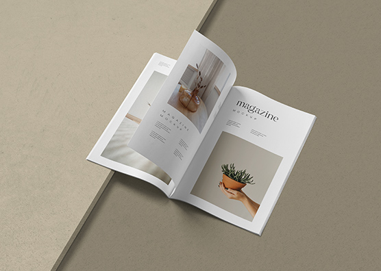 Elegant Open Magazine Mockup PSD Layout