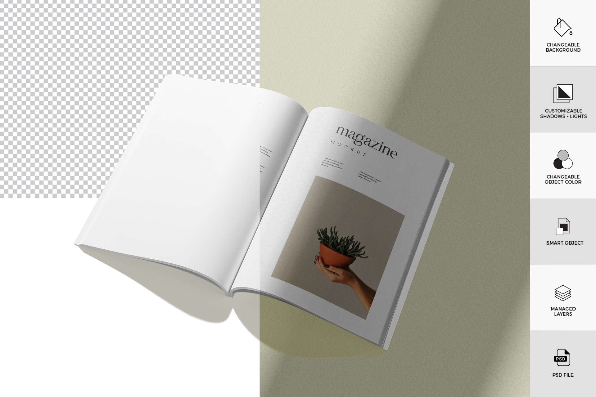 double page magazine mockup