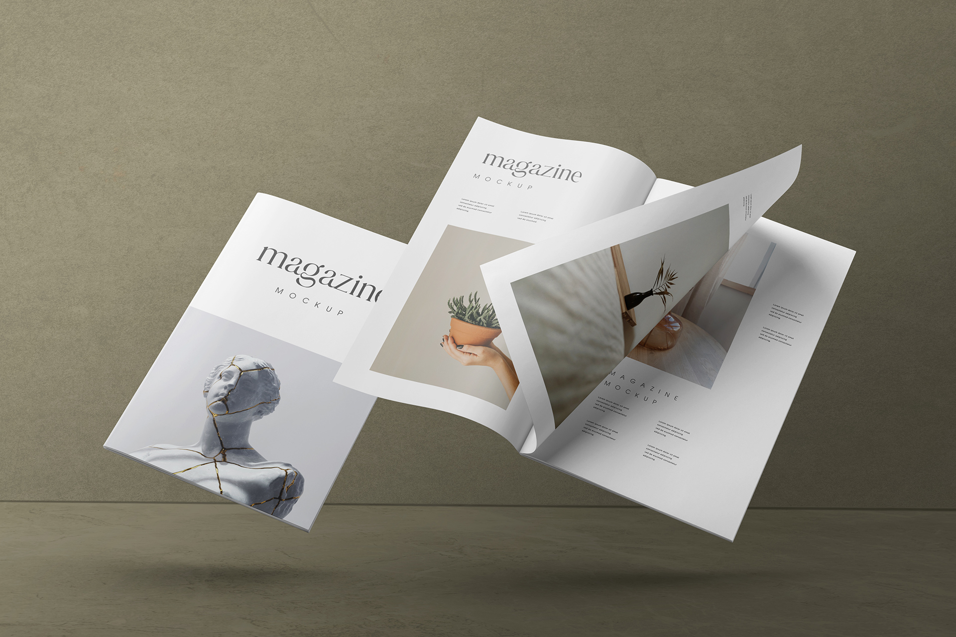 Floating A4 Magazine Mockup Vol.4