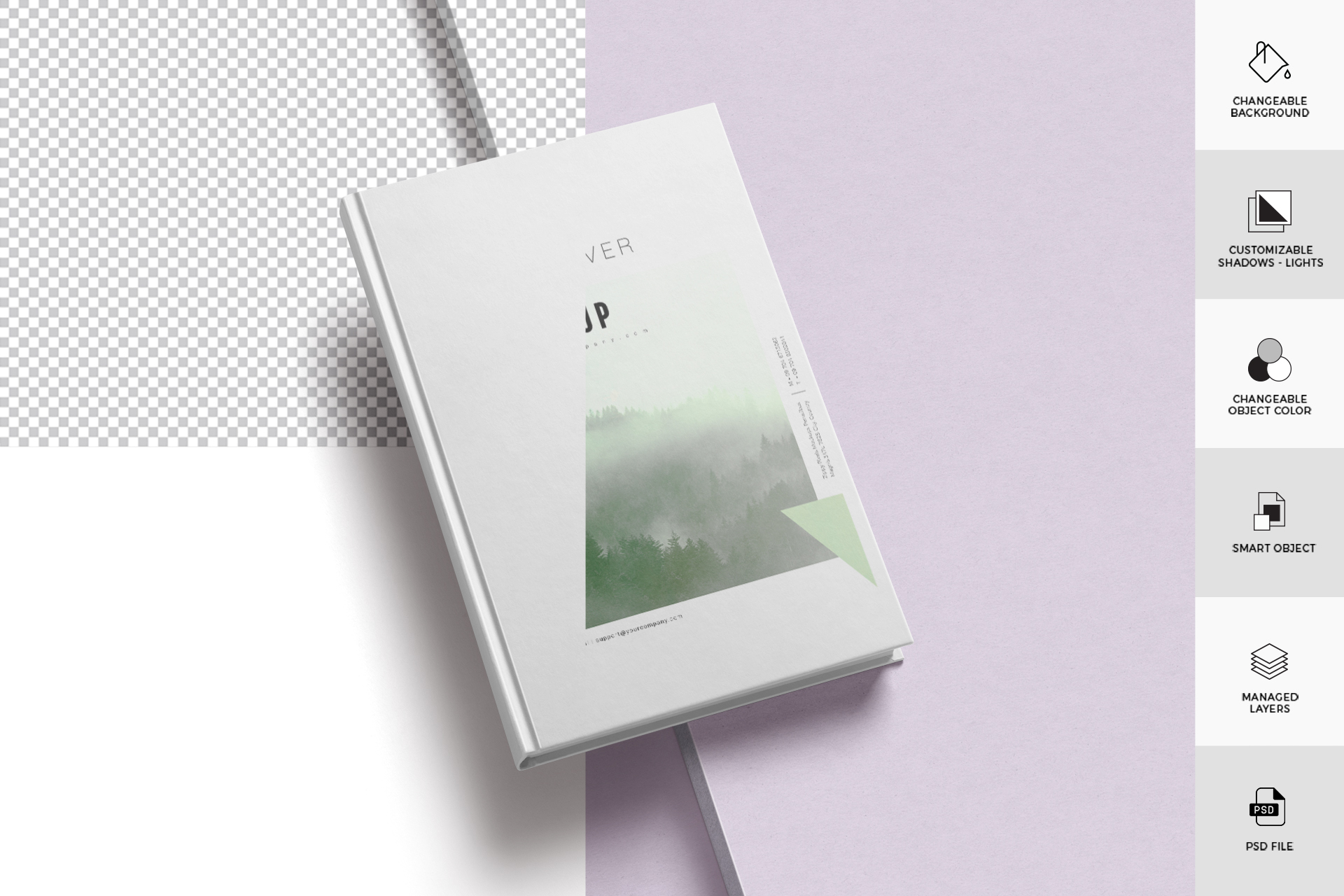 3D flat book PSD