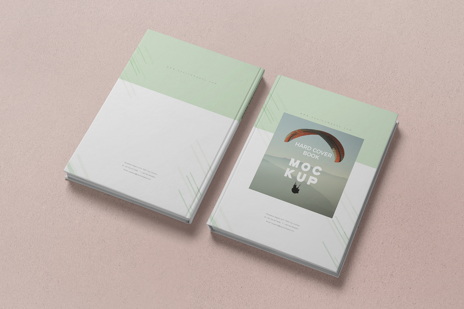 Front & Back Hardcover Book Mockup
