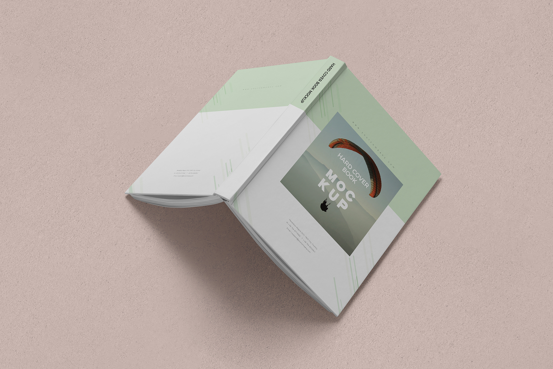 Hardcover Book in Action Mockup