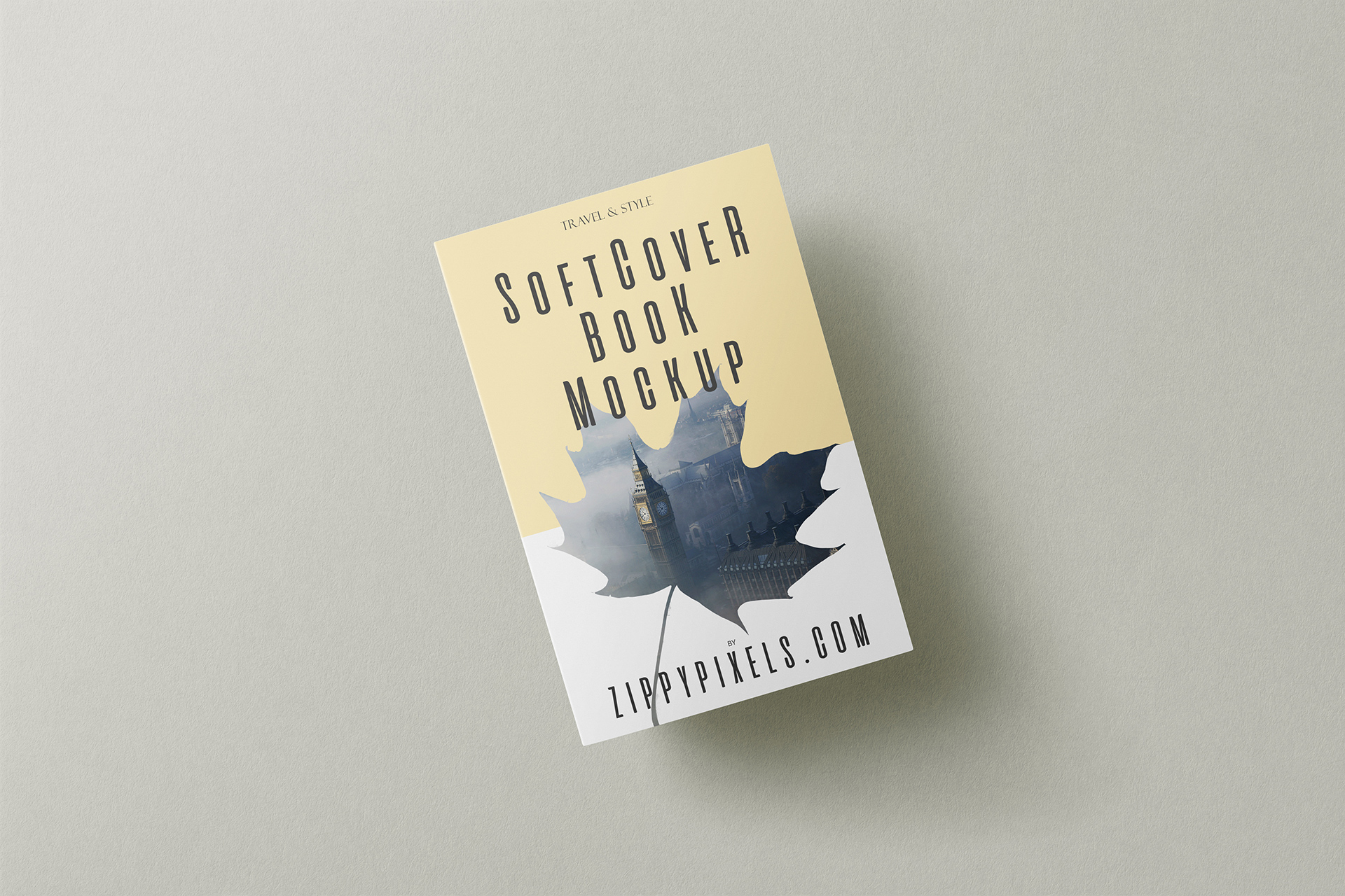 Floating Softcover Book Cover Mockup