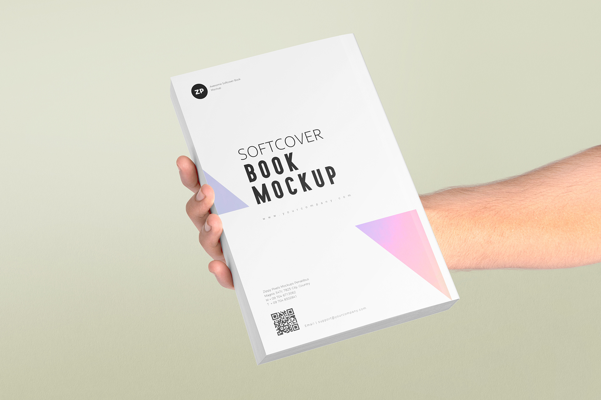 Hand-Held Clean Softcover Book Mockup