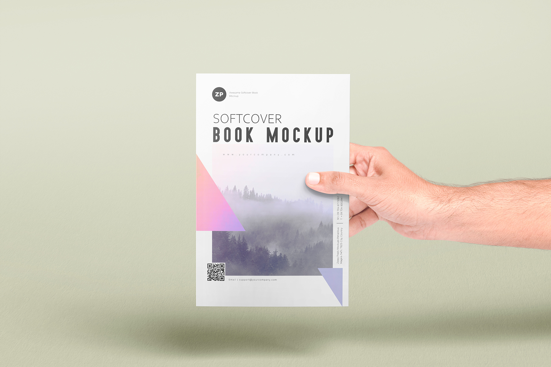 Straight Front Softcover Book in Hand