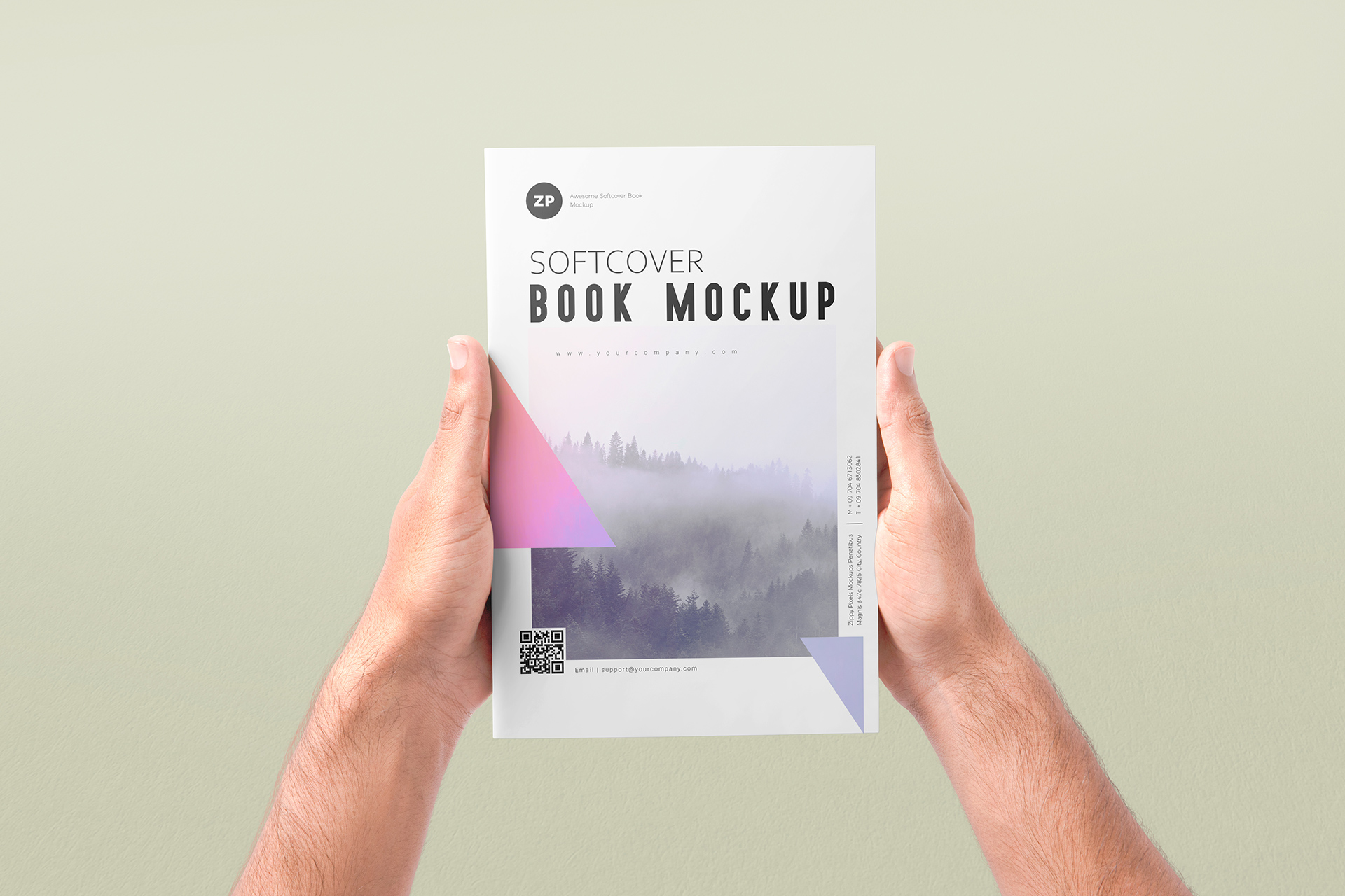 Double Hand Softcover Book Cover Mockup