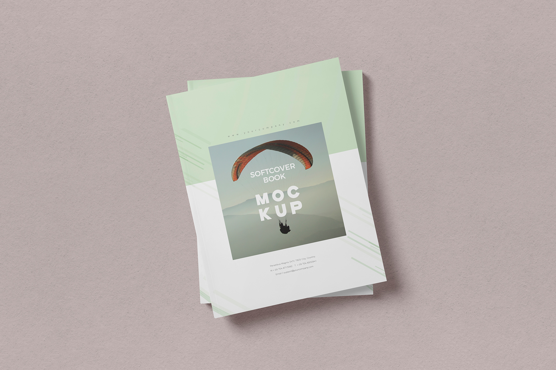 Layered Flat Softcover Book Mockup