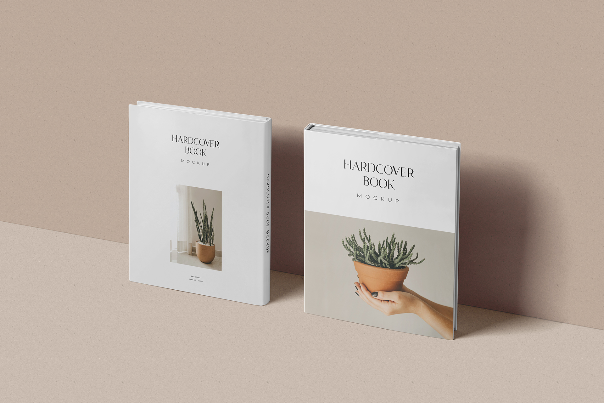Hardcover Book Mockup with Back & Front View