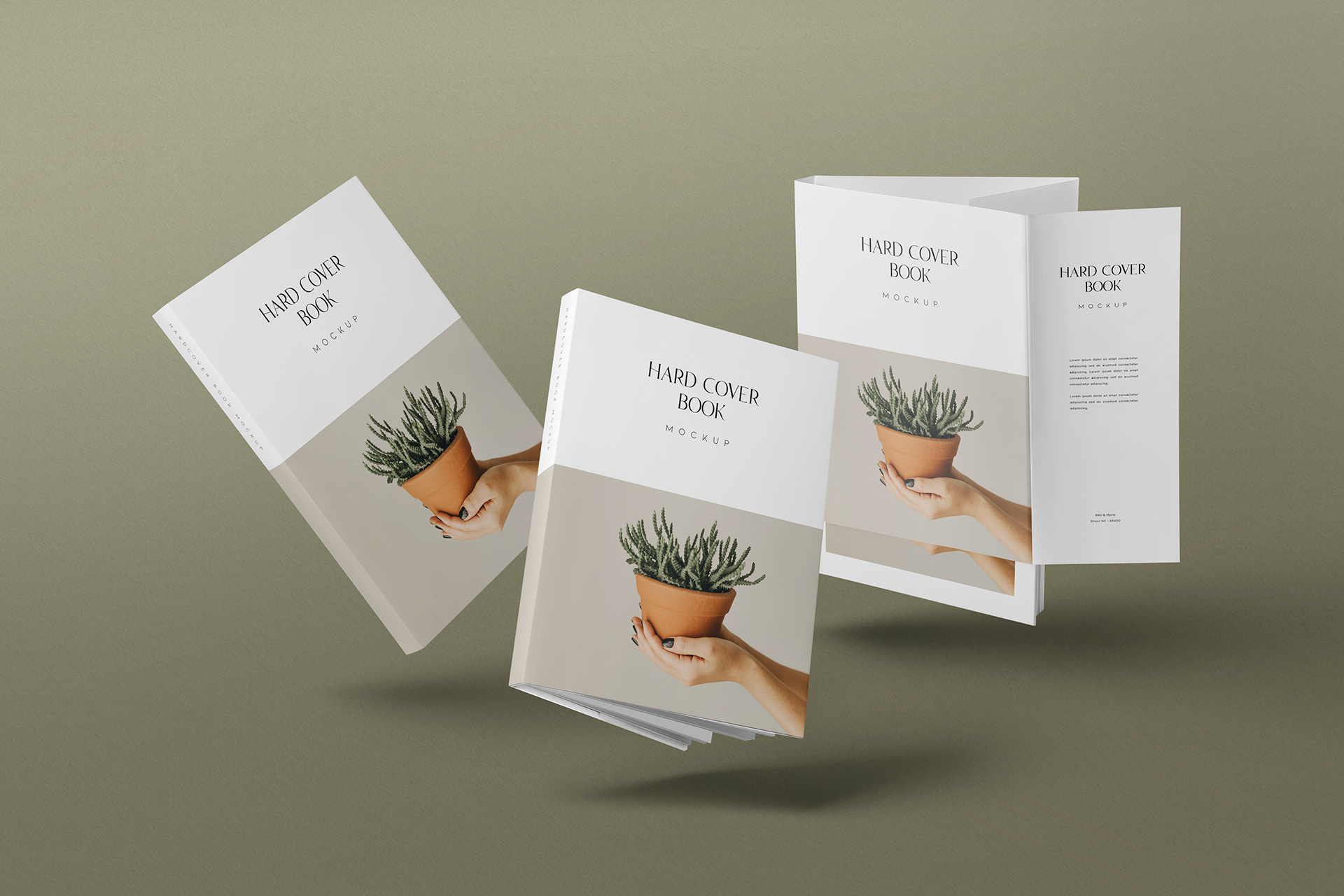 Floating Hardcover Book Mockup Set