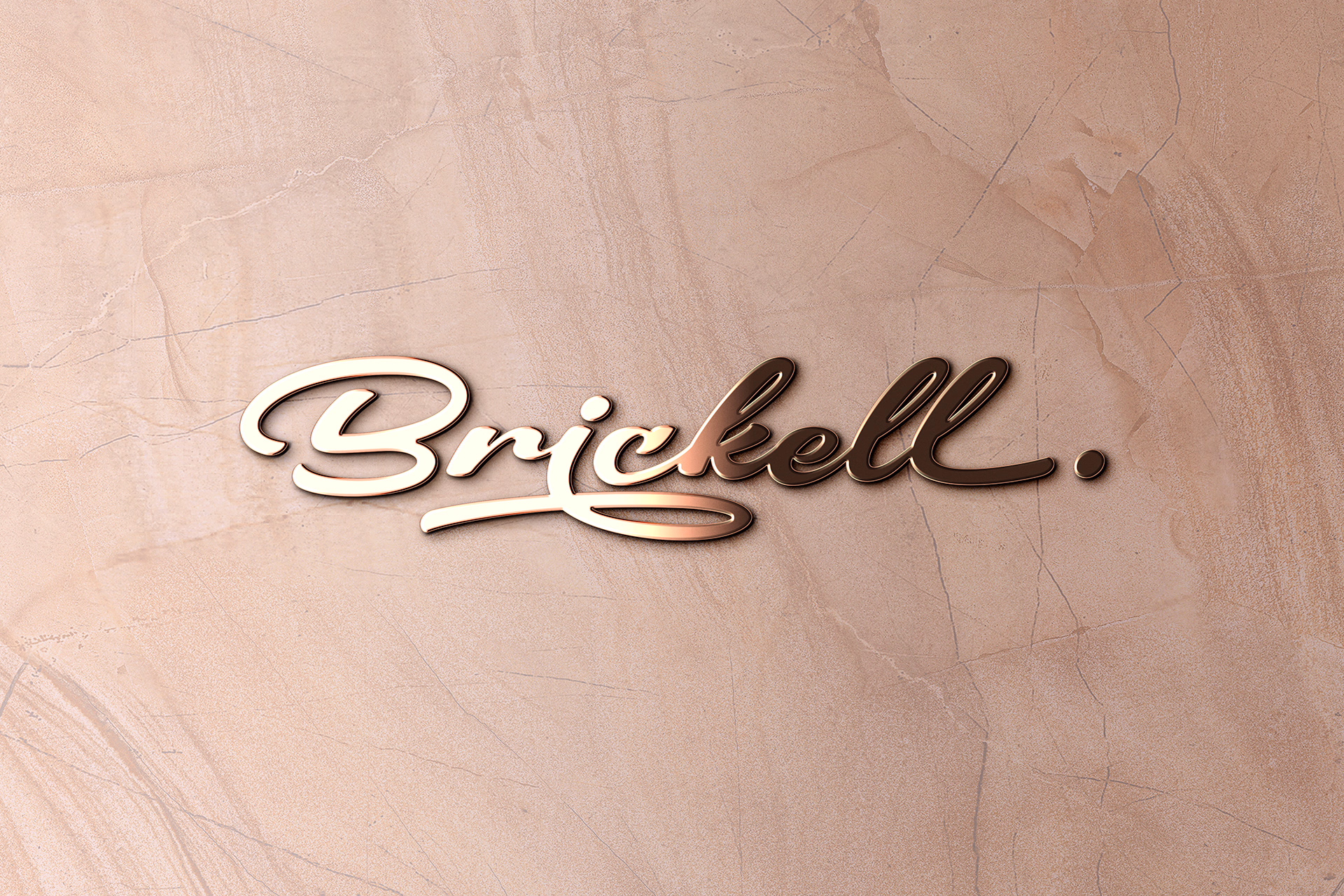 3D Script Logo Mockup on Marble Background