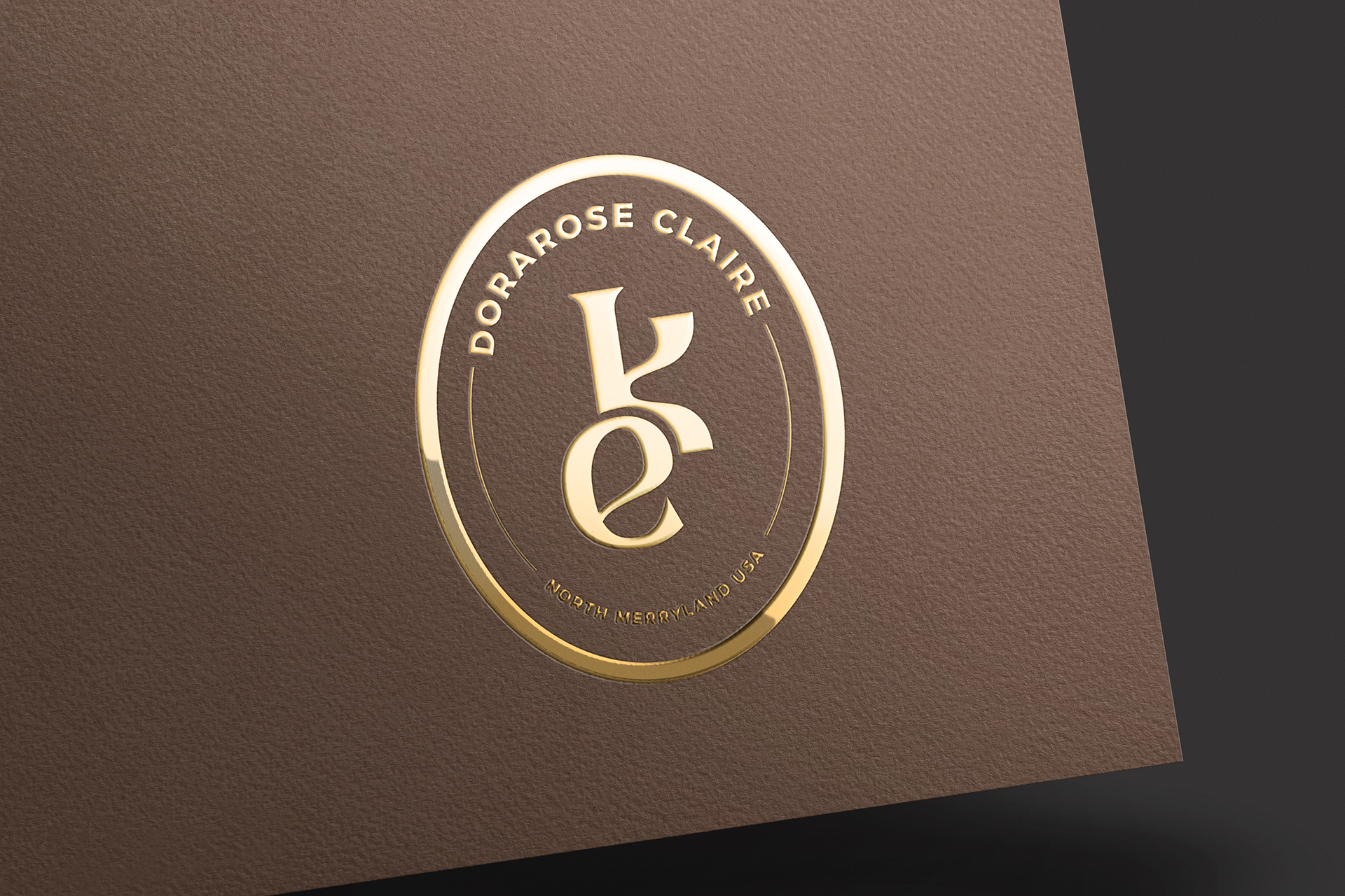 Gold Foil Logo Mockup on Textured Paper