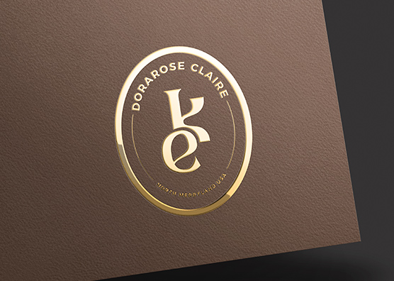 Gold Foil Logo Mockup on Textured Paper