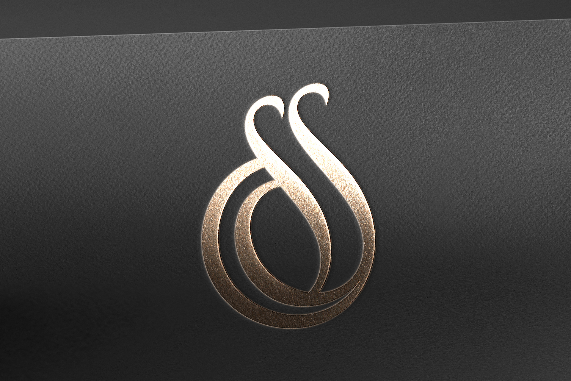 Metallic Foil Logo Mockup on Black Paper