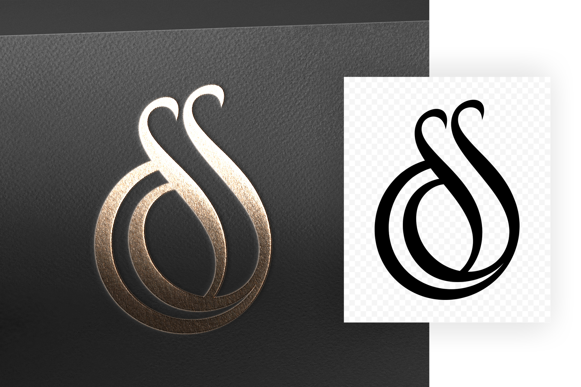 black paper logo mockup