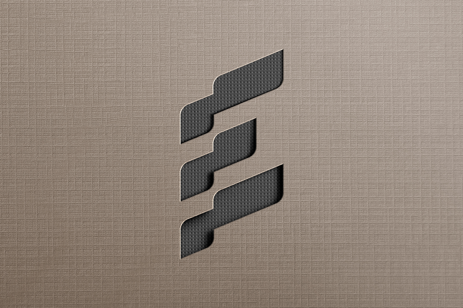 Cut-Out Logo Mockup on Textured Cardboard Paper
